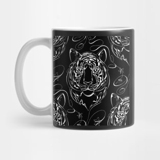 Continuous Line Tiger Portrait. 2022 New Year Symbol by Chinese Horoscope Mug